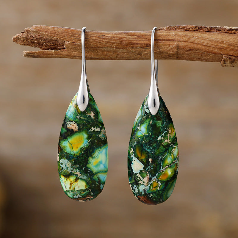 Bohemian Emperor Stone Droplet Pendant Earrings 275