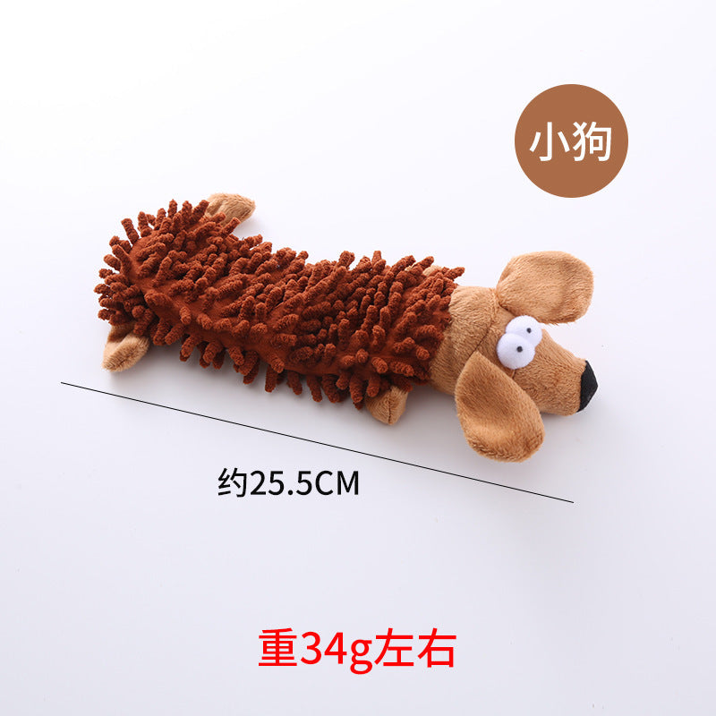 Leather shell animal plush toy interactive chew resistant dog toy 319