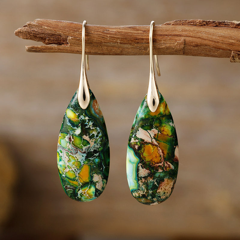 Bohemian Emperor Stone Droplet Pendant Earrings 275