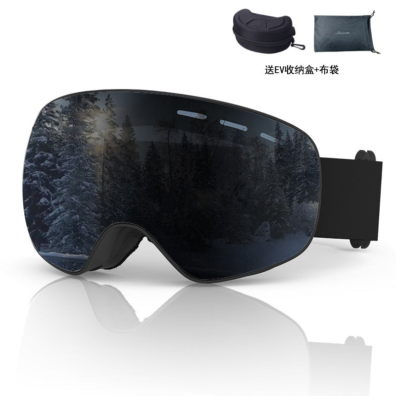 Spherical ski goggles, men's and women's, double-layer anti-fog ski goggles, outdoor cylindrical ski goggles 523
