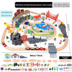 High speed rail wooden track car simulation electric train wooden small train toy package 206