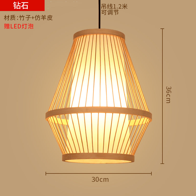 Bamboo woven lanterns and pendant lights, new Chinese style, bamboo art lights for restaurants and shops, commercial use 599