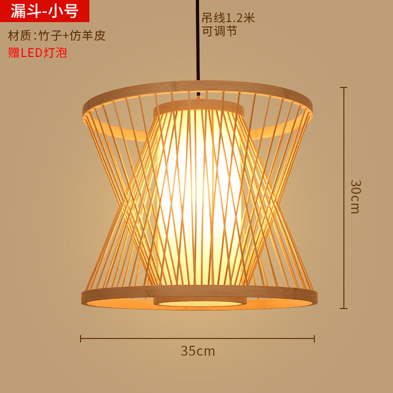 Bamboo woven lanterns and pendant lights, new Chinese style, bamboo art lights for restaurants and shops, commercial use 599