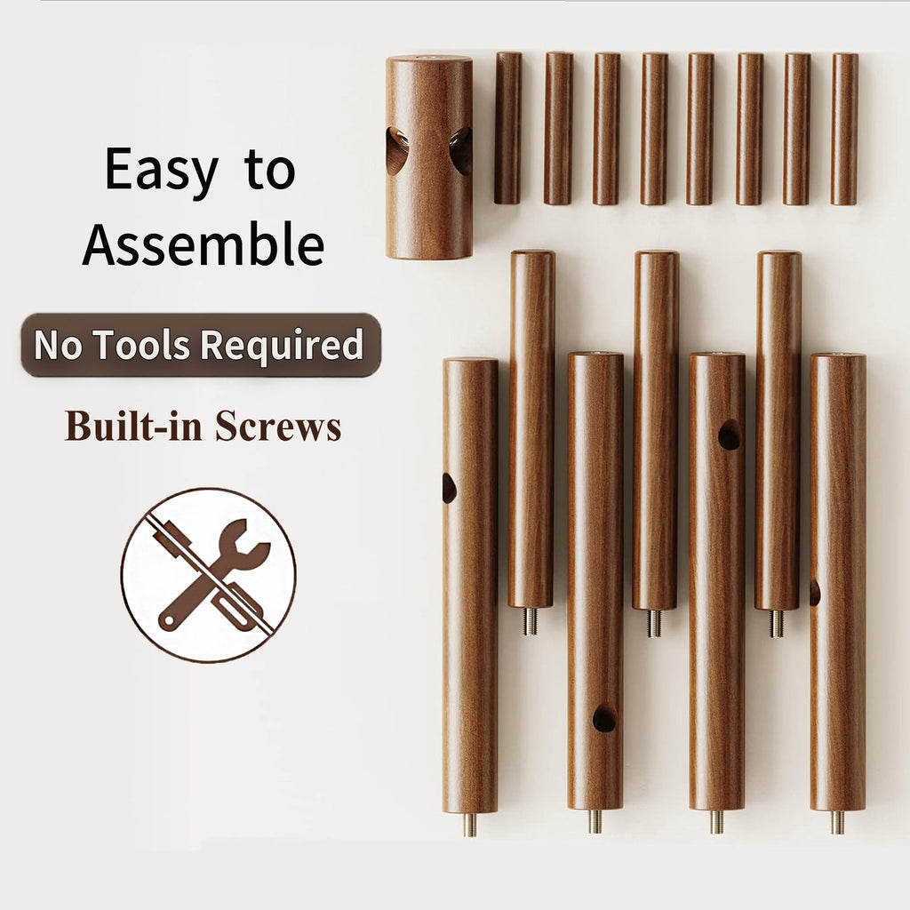 Solid wood coat rack, floor-standing, simple household clothes rack, living room bag rack 602