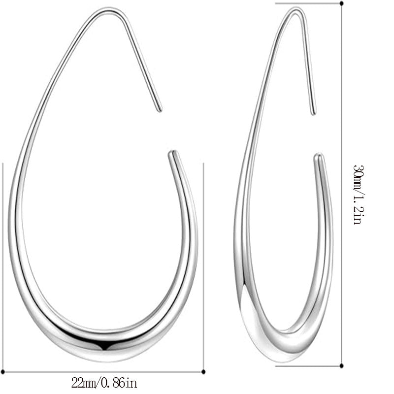 Geometric water droplet earrings for women, fashionable and personalized oval ring earrings 288