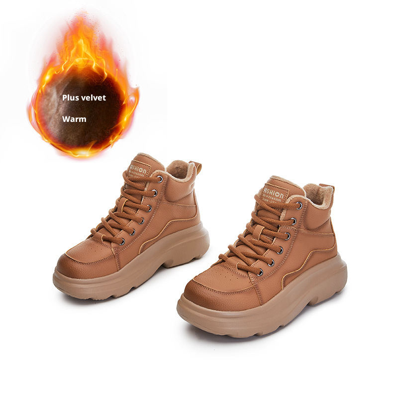 Foam bottom genuine leather snow boots for women 048