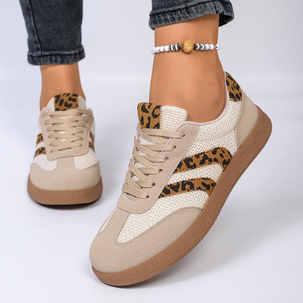Leopard print plus size casual board shoes 100