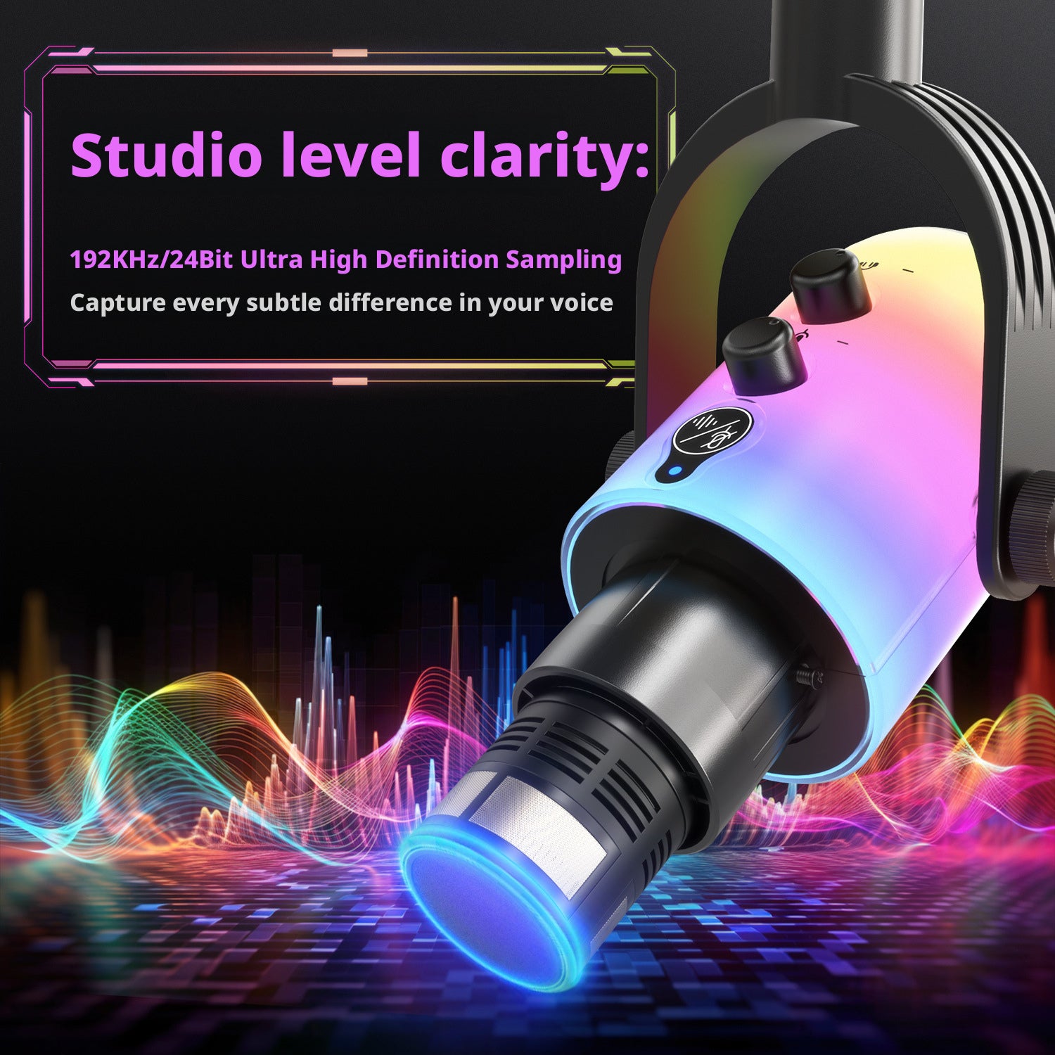 Computer microphone, RGB dynamic microphone, XLR/USB dual interface 185