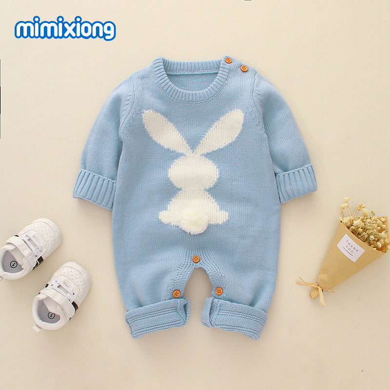 Knitted bunny rompers for boys and girls 072
