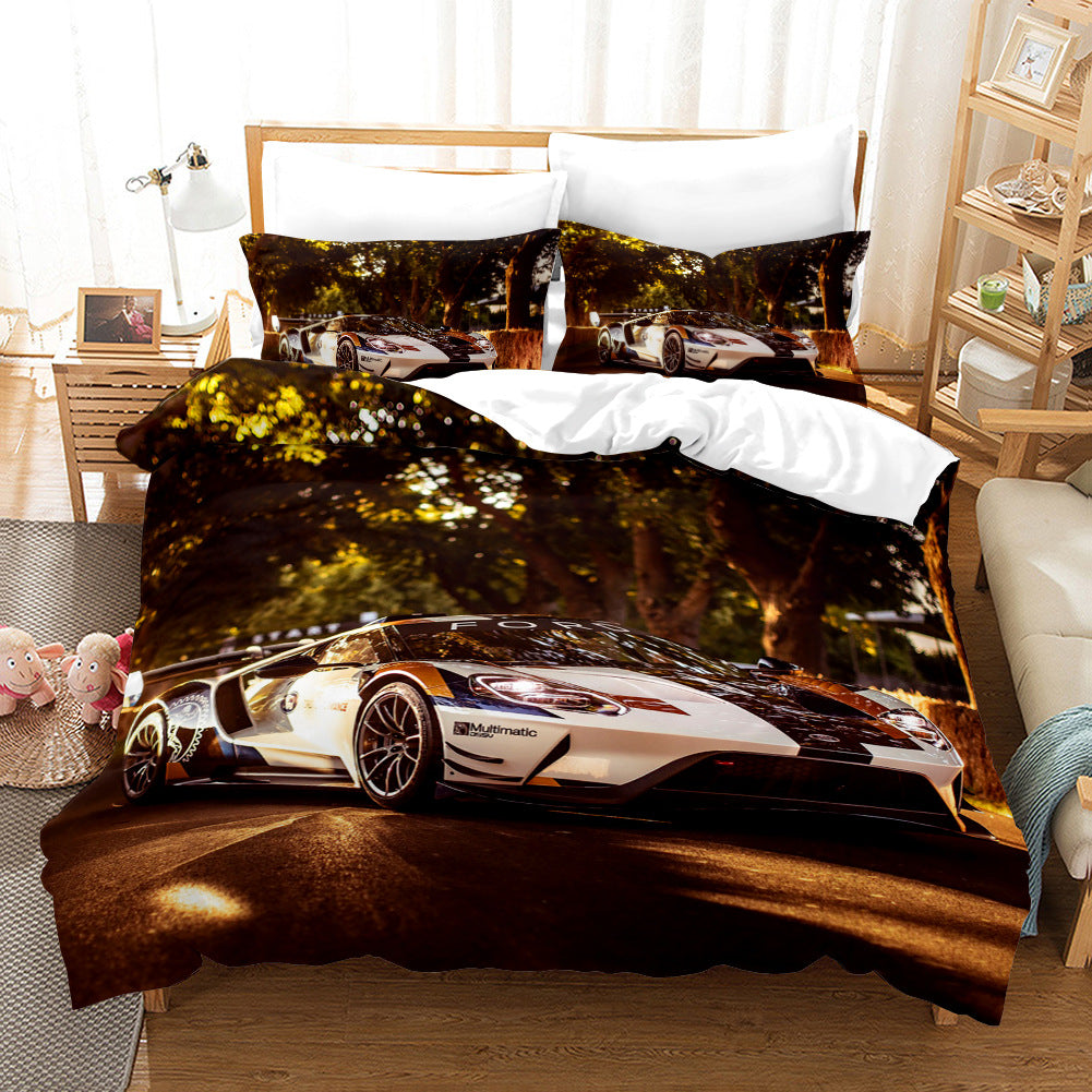 3D Sports Car Cross-Border Home Textiles Three-Piece Bedding Set Four-Piece Bedding Set 242