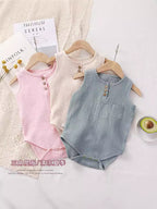 Baby jumpsuit summer thin cotton gauze for male and female babies 073