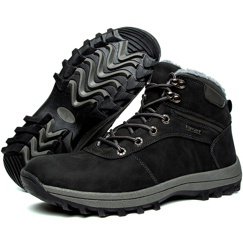 Couple outdoor hiking shoes with plush thick soled sneakers 107
