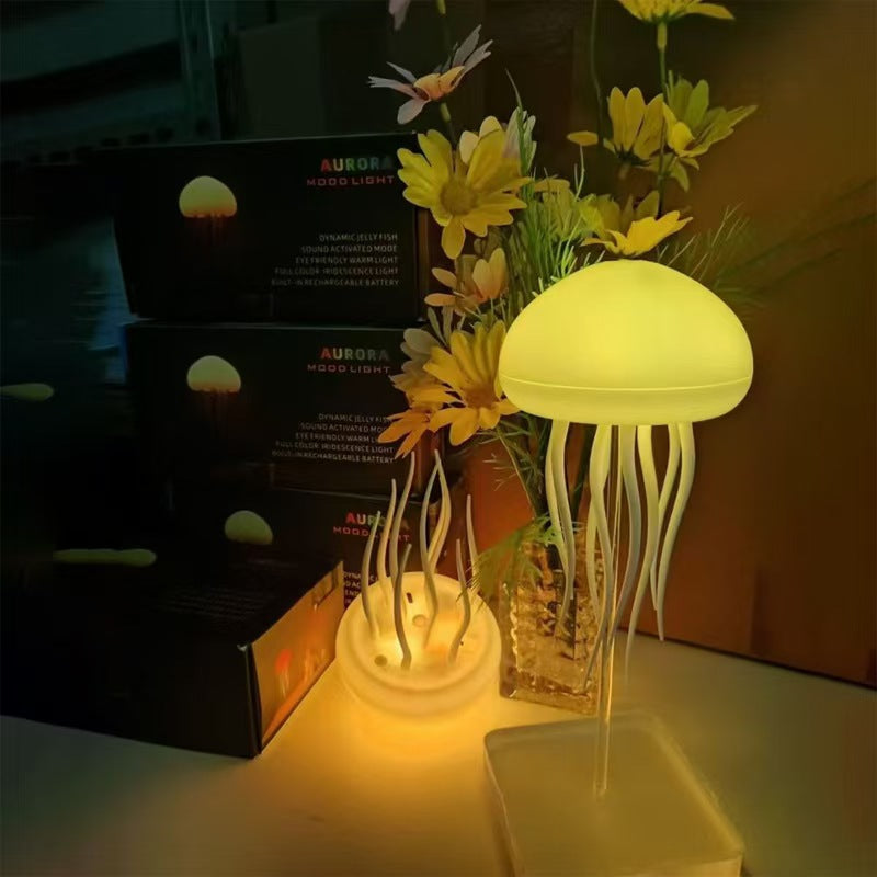 Gradient voice controlled jellyfish lamp creative sensing atmosphere lamp 139