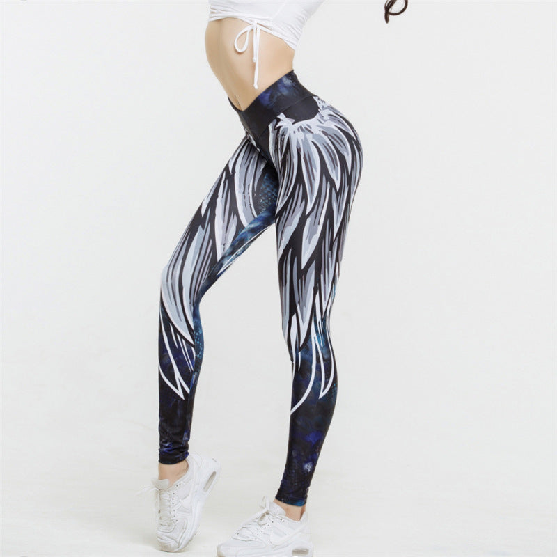 Angel Wings Yoga High Waist Slimming and Hip Lifting Exercise Pants 063