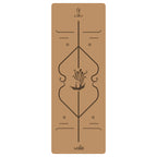 Widened and thickened natural rubber gymnastics mat with printed body position lines 016