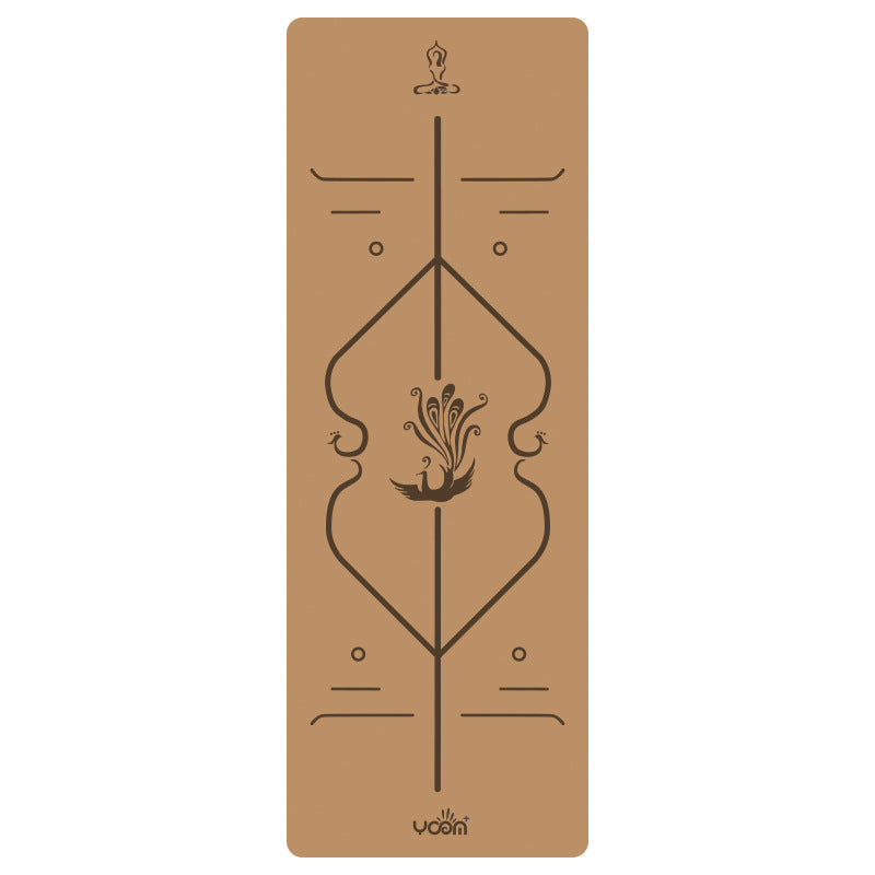 Widened and thickened natural rubber gymnastics mat with printed body position lines 016