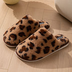 Leopard print slippers floor slippers warm cotton slippers 049