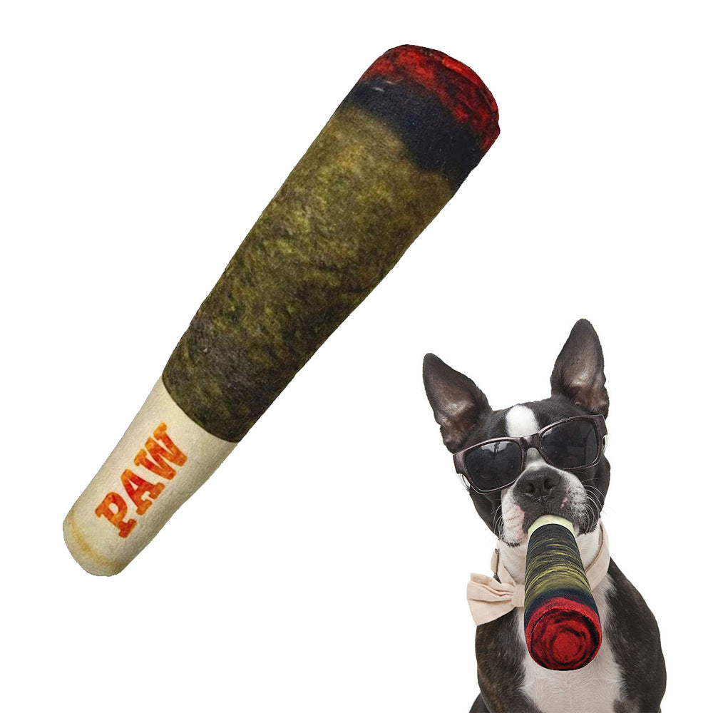 Dog voice toy, green simulation cigar plush pet toy 345