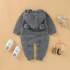 Autumn children's three-dimensional woolen ball hooded knitted jacket 078
