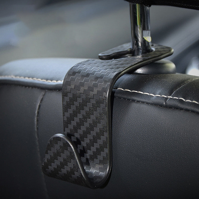Car mounted multifunctional headrest seat, hidden rear seat storage hook, carbon fiber pattern 358