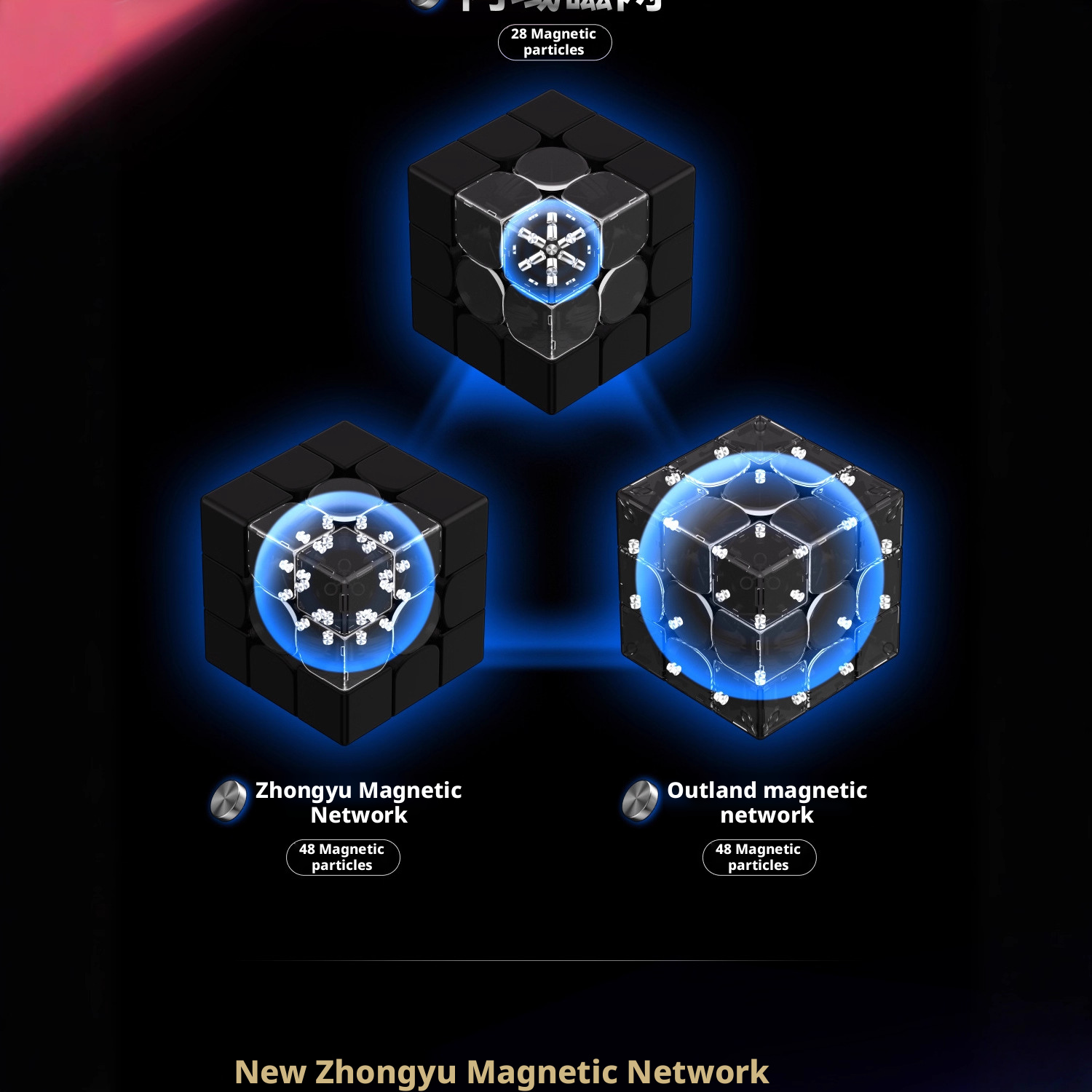 GAN16 Maglev Max UV Magnetic Edition Third Order Rubik's Cube Diamond Face Competition 255