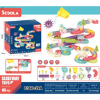 Assembling Track Ball Building Blocks Duckling Rotation Fun Baby Bathroom Water Play Slide Toy 192