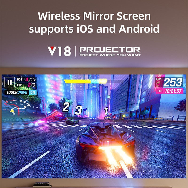 Micro V18 Projector Android System HD Intelligent 4K PTZ Projector 182