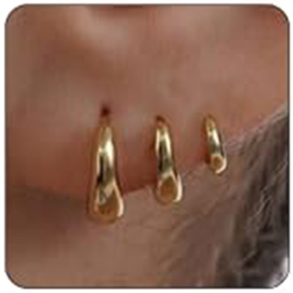 Coarse opening C earrings 14K gold-plated copper cartilage earrings 292