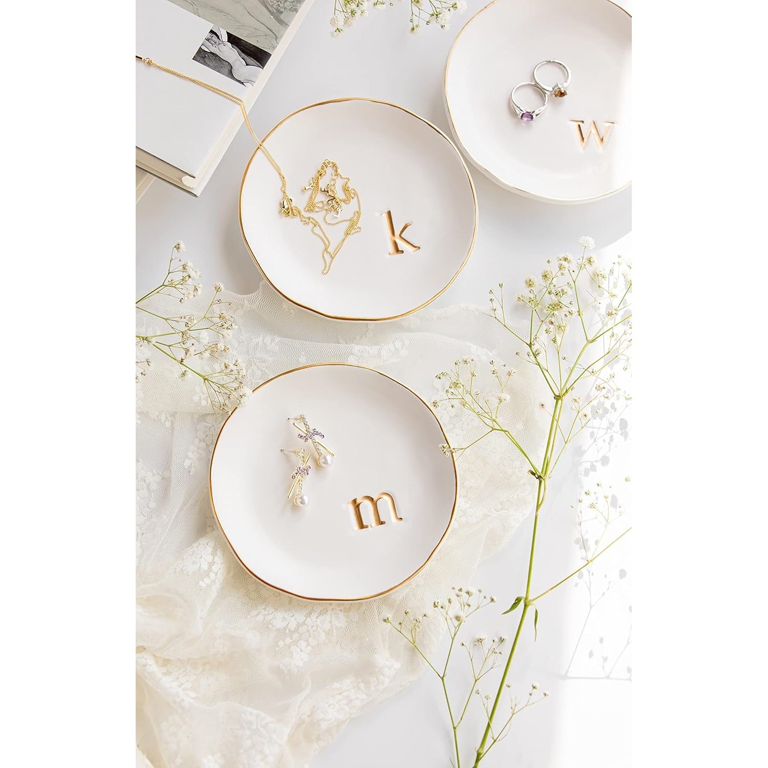 Ladies' engagement and wedding gift ceramic ring plate 260