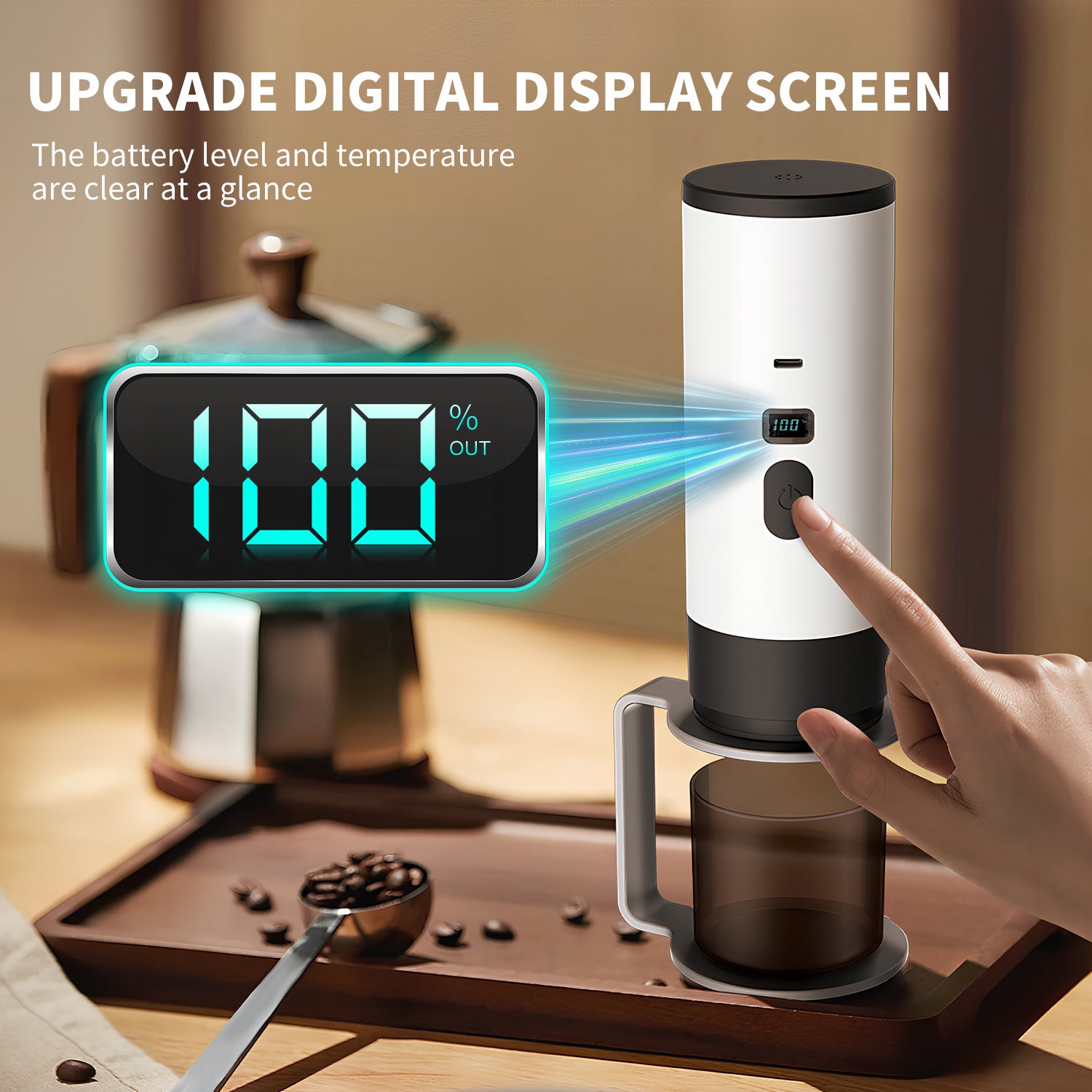 Outdoor wireless portable Italian coffee machine, car mounted electric Italian espresso capsules, small and portable 099