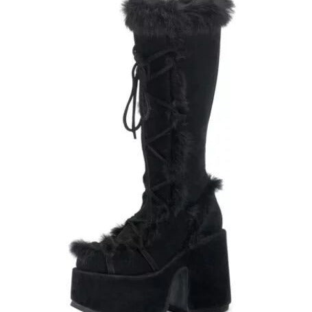 Autumn and Winter Thick Bottom 40-43 Large Hairy High Heels Tall Women's Boots 111