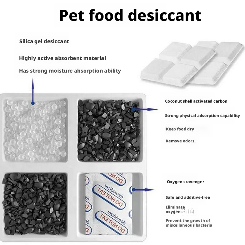White motion feeder desiccant, pet food preservative, replacement of moisture absorbing and anti filter element 322