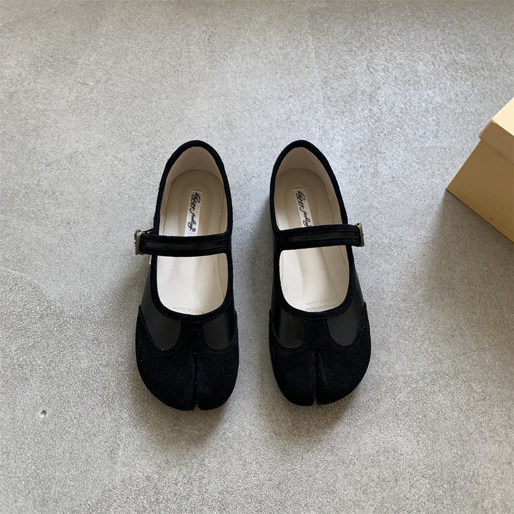 High end design niche Mary Jane split toe women's shoes 117