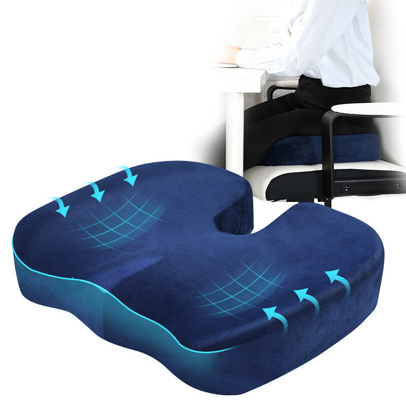Slow rebound memory foam U-shaped seat cushion for office, car, and maternity use 448