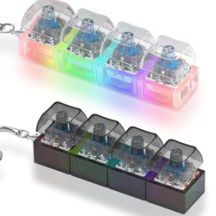 Button-Press Decompression Toy Keychain with Light-Up Mechanical Keyboard Accessories 251