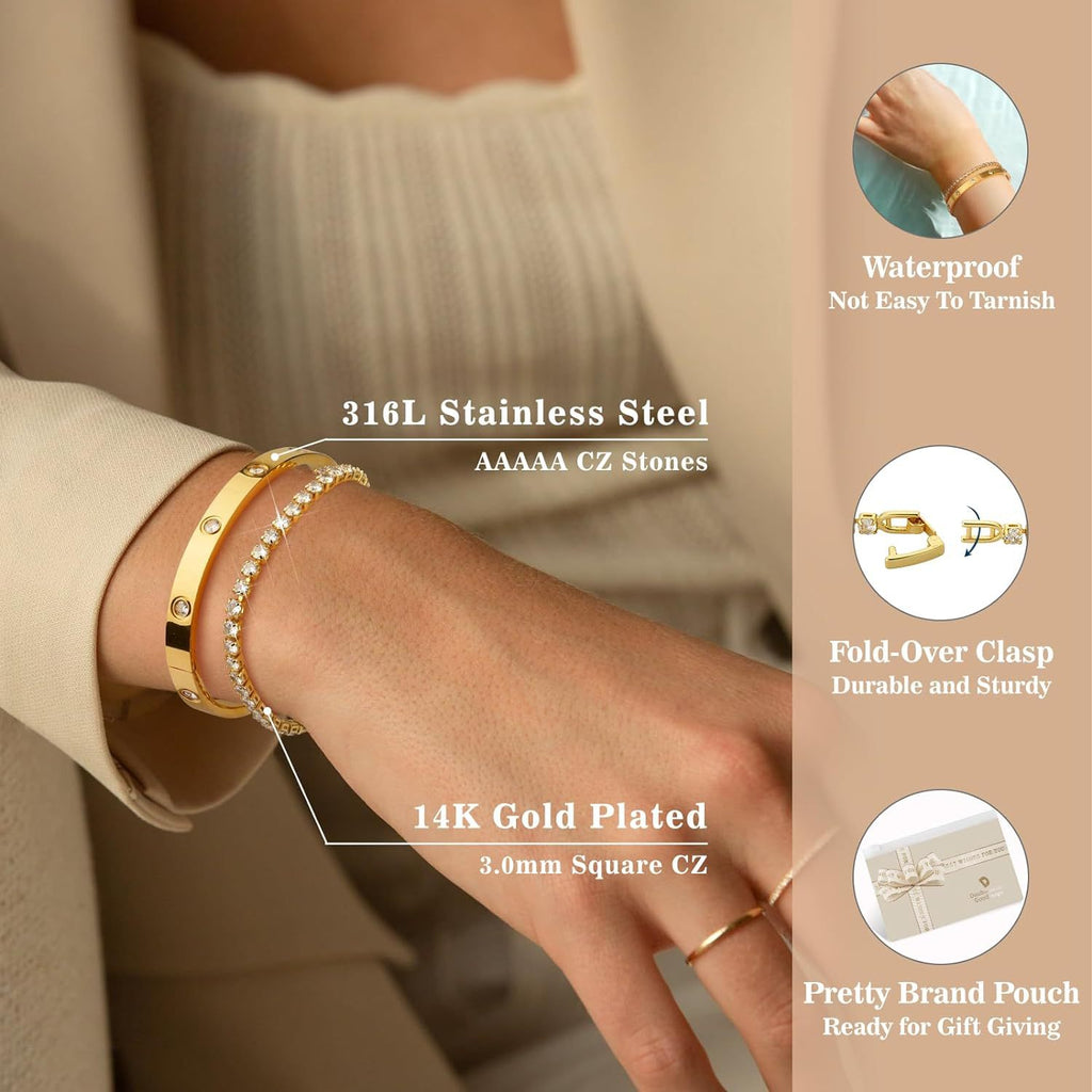 Fashionable zircon inlaid diamond bracelet set 287
