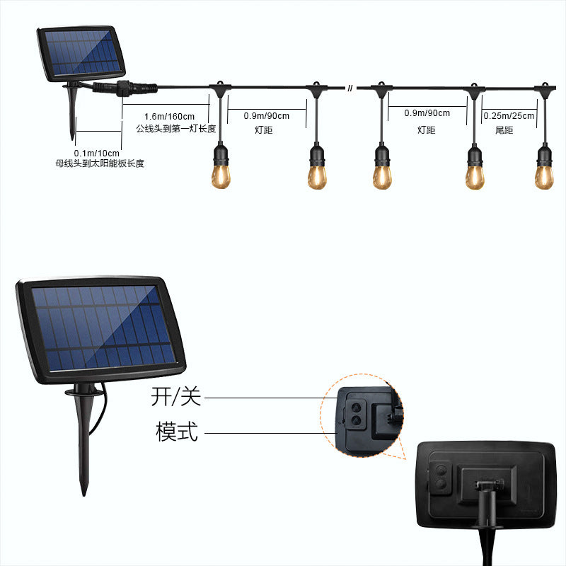 Pluggable Solar Hanging Light for Outdoor Courtyard S14 Lamp 151