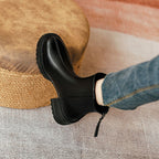 Thick heeled short boots for women in spring and autumn brown thick soled Martin boots 119