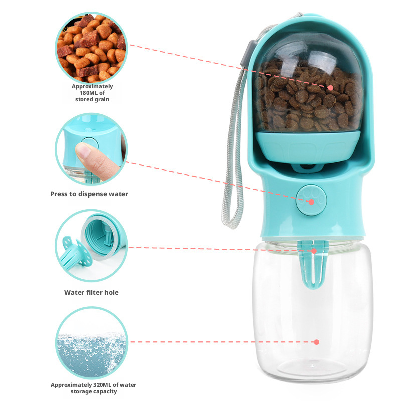 Dog water bottle, outdoor water cup, dog walking water bottle, portable dog companion cup 329