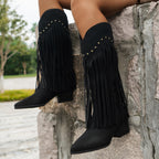 Women's boots tassel fashion boots sexy retro western long boots 104