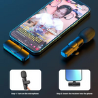 Wireless lavalier microphone K1K9J13 with one to two live streaming reception 186