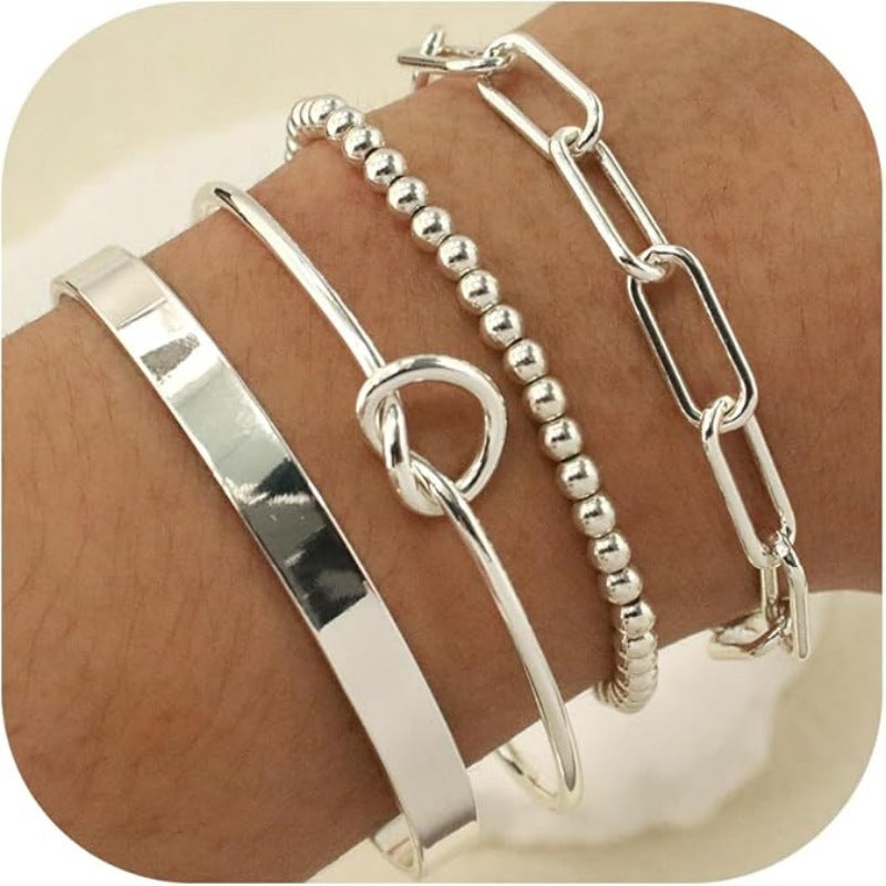 Retro American Elastic Bead Bracelet Ins Fashionable and Simple Round Bead Women's Bracelet 264