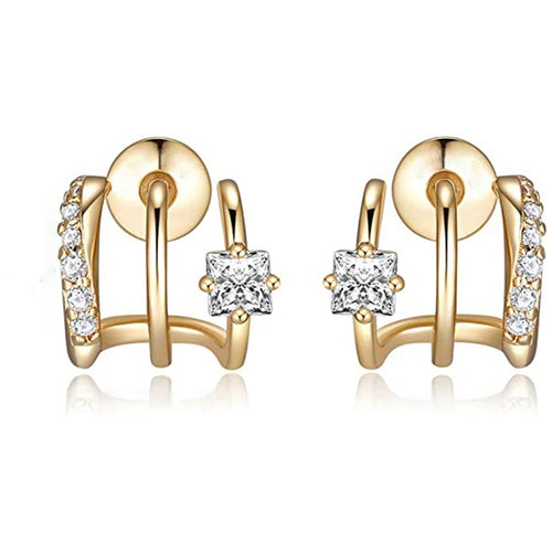 Cao Shidian Diamond Zircon Three Claw Curved Line Earpiece 282