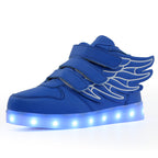 High-top winged light-up sole shoes with LED lights and charging function 096