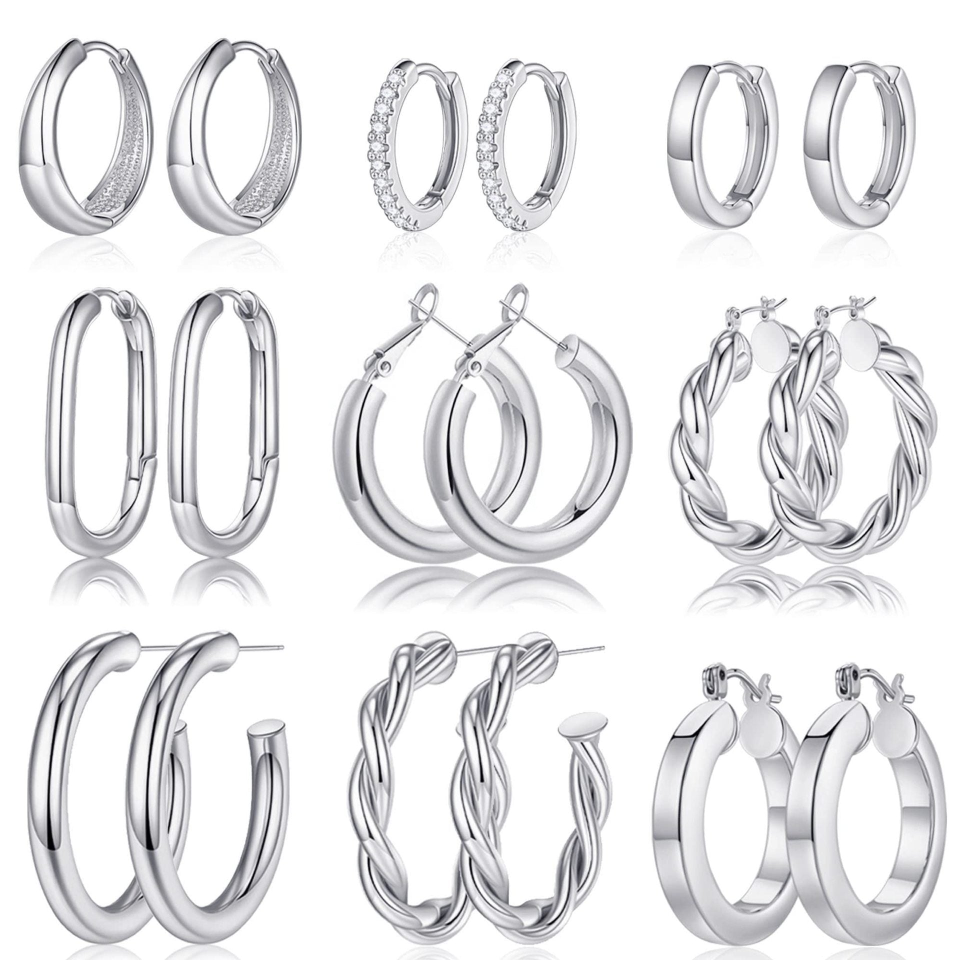 Copper round tube plated with 18K gold, circle earrings thickened 267