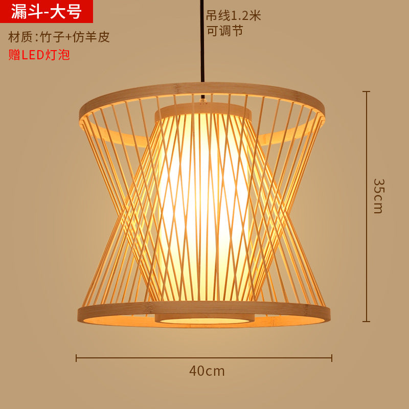 Bamboo woven lanterns and pendant lights, new Chinese style, bamboo art lights for restaurants and shops, commercial use 599