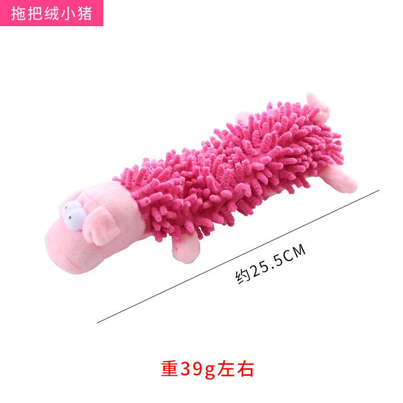 Leather shell animal plush toy interactive chew resistant dog toy 319