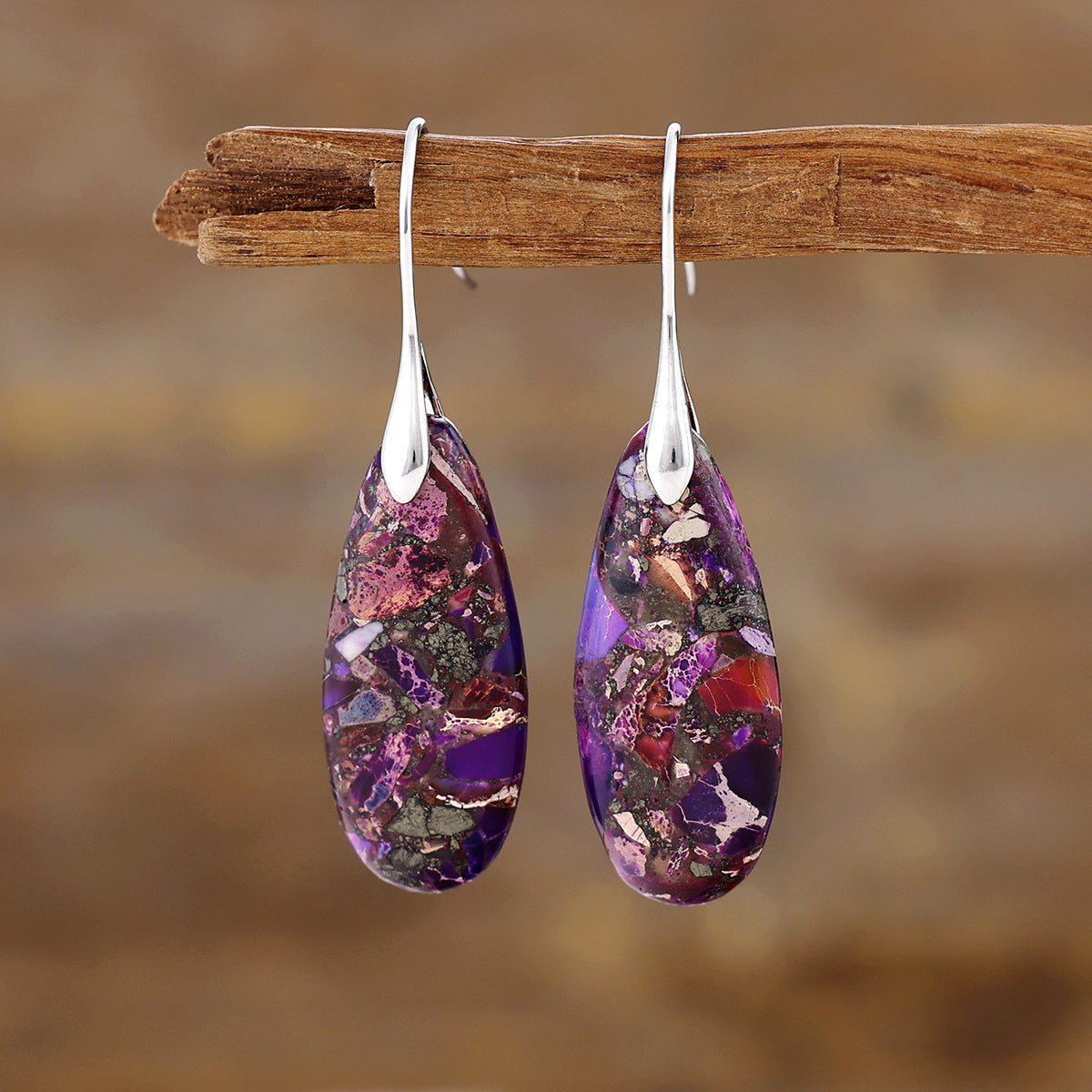 Bohemian Emperor Stone Droplet Pendant Earrings 275