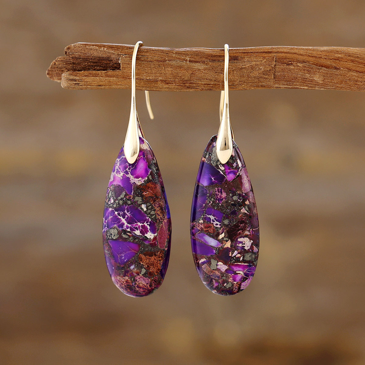 Bohemian Emperor Stone Droplet Pendant Earrings 275