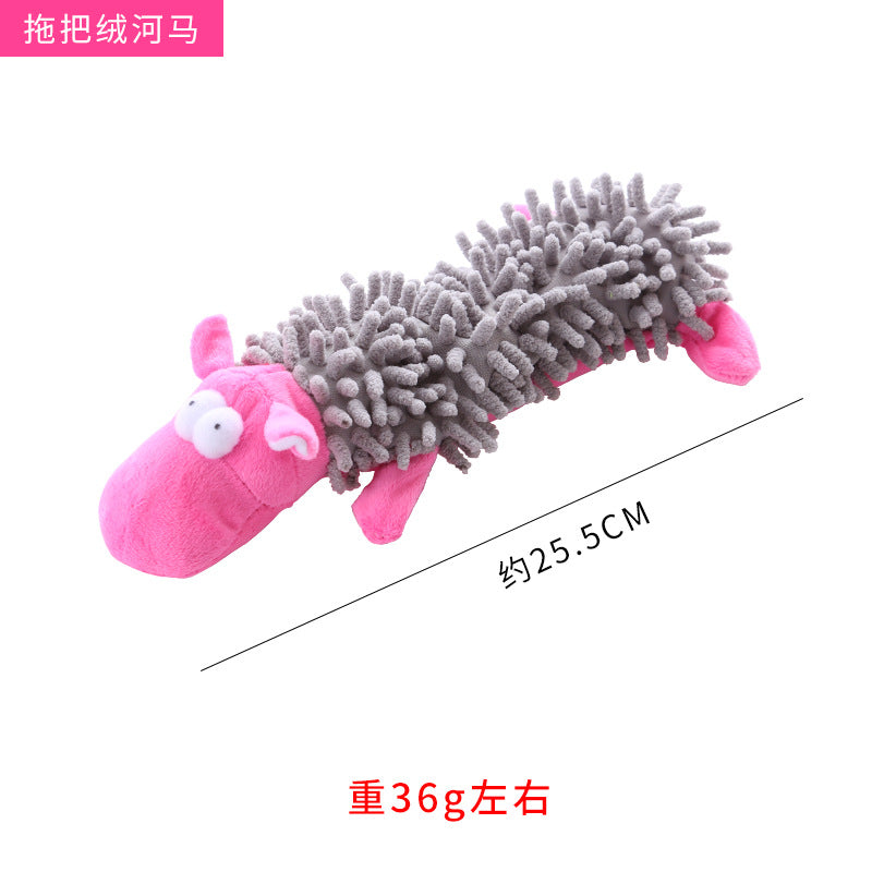 Leather shell animal plush toy interactive chew resistant dog toy 319